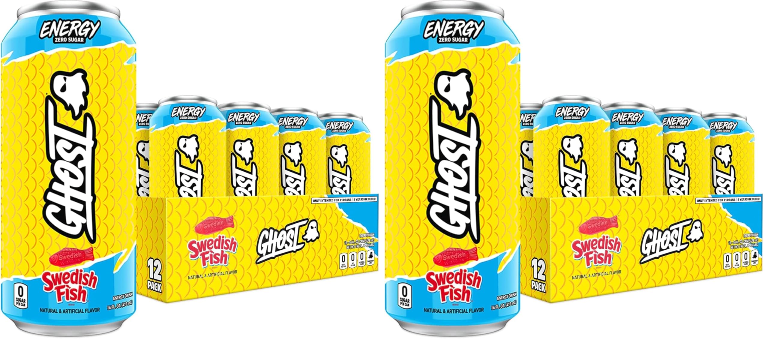 GHOST Energy Drink - 12-Pack, Strawbango, 16oz - Energy & Focus & No Artificial Colors - 200mg of Natural Caffeine, L-Carnitine & Taurine - Gluten-Free & Vegan